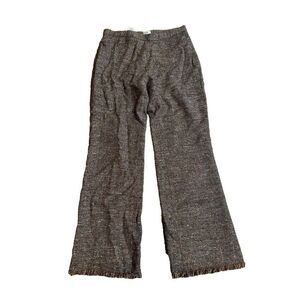 Moschino Cheap And Chic Wool Blend Tweed frayed Women's Pants Size 10 Brown